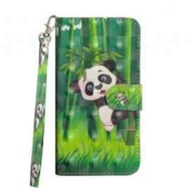 Custodia in pelle Google Pixel 4A Panda E Bambù