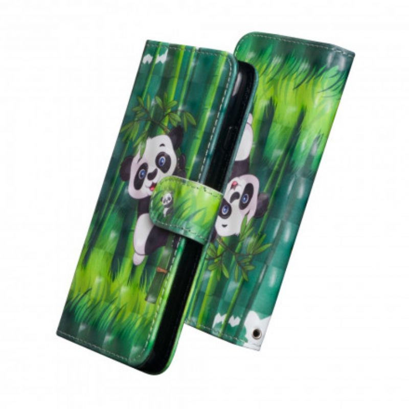 Custodia in pelle Google Pixel 4A Panda E Bambù