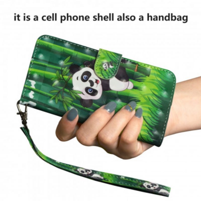 Custodia in pelle Google Pixel 4A Panda E Bambù