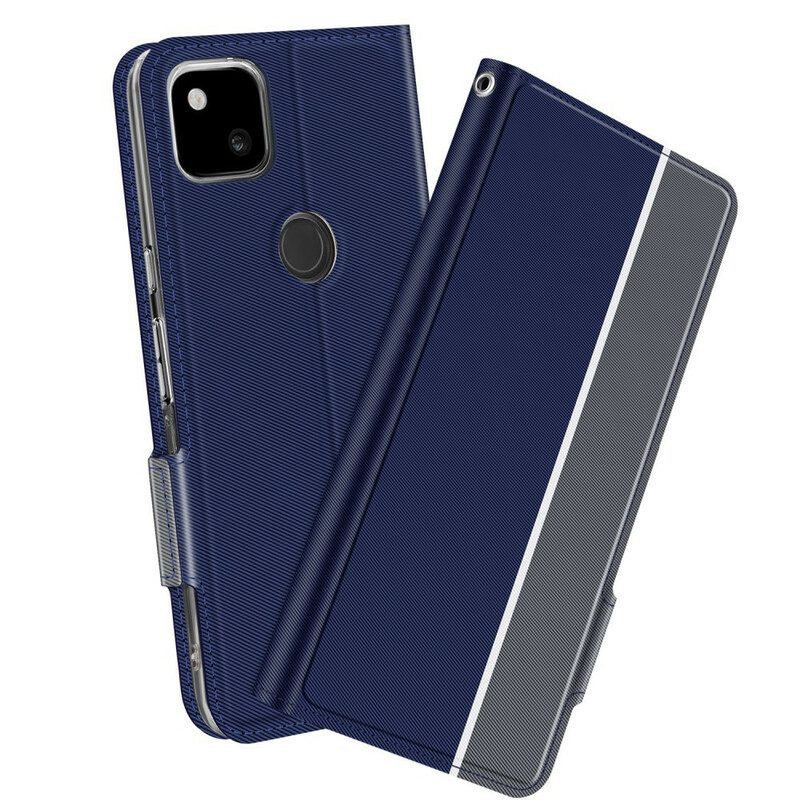 Custodia in pelle Google Pixel 4A Serie Bicolore Baiyu