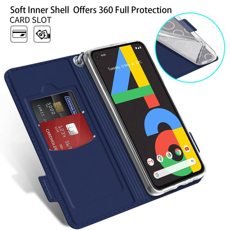 Custodia in pelle Google Pixel 4A Serie Bicolore Baiyu