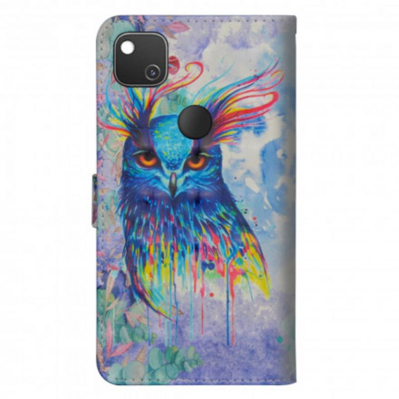 Custodia in pelle Google Pixel 4A Uccello Dell'acquerello