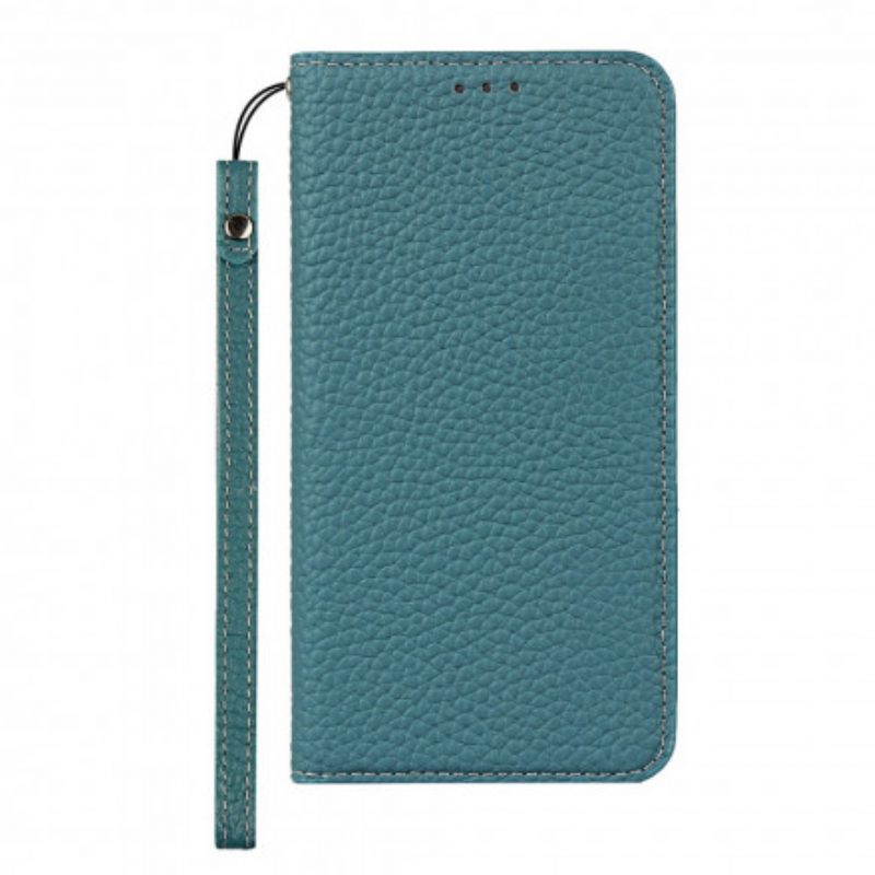 Folio Cover Google Pixel 4A Custodia in pelle Cinturino In Vera Pelle Di Litchi