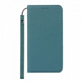 Folio Cover Google Pixel 4A Custodia in pelle Cinturino In Vera Pelle Di Litchi