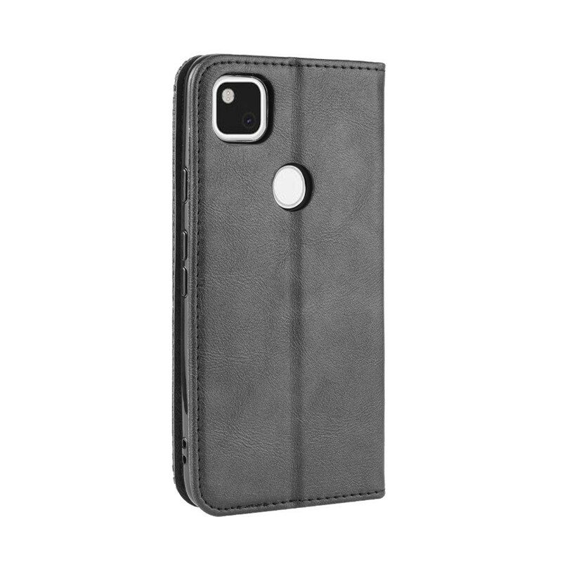 Folio Cover Google Pixel 4A Custodia in pelle Effetto Pelle Vintage Stilizzato
