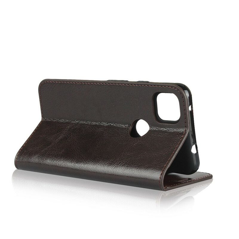 Folio Cover Google Pixel 4A Custodia in pelle Pelle Vera