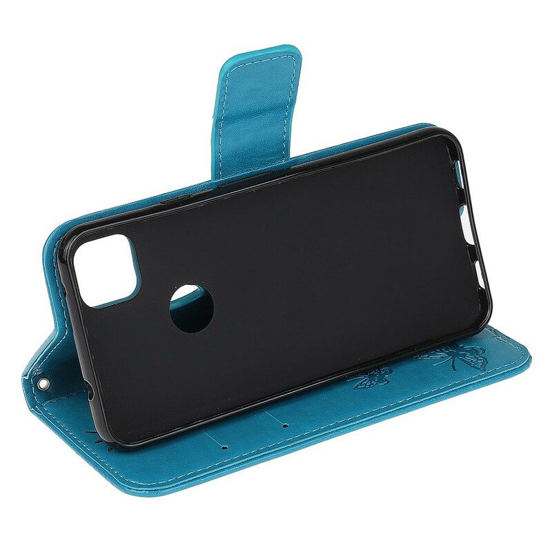 Folio Cover Google Pixel 4A Farfalle E Fiori