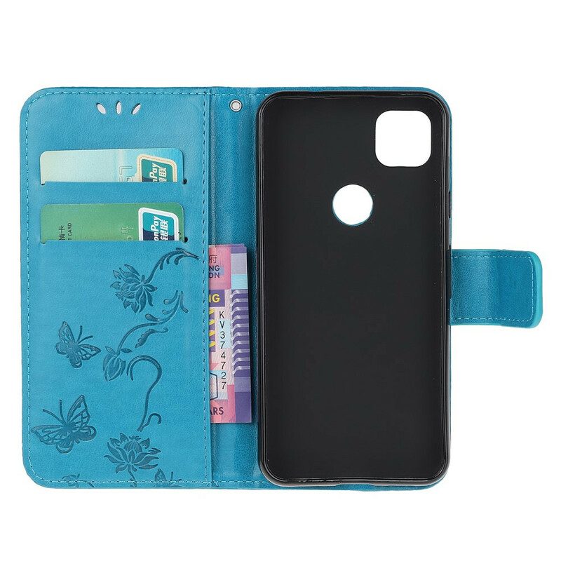 Folio Cover Google Pixel 4A Farfalle E Fiori