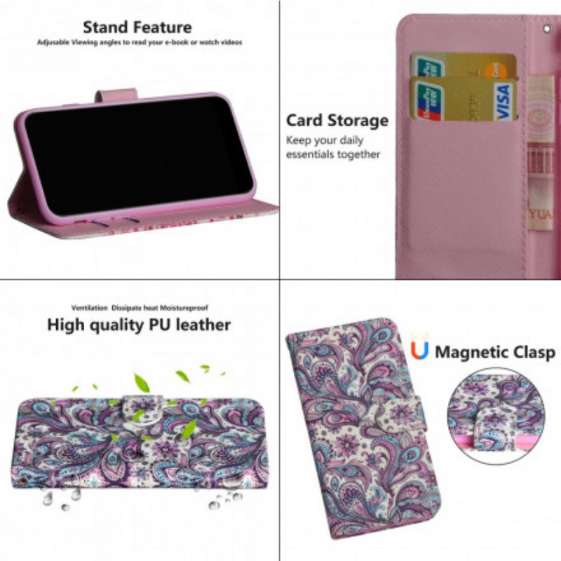 Folio Cover Google Pixel 4A Modelli Di Fiori
