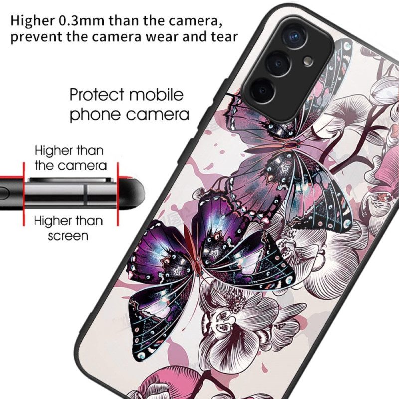 Cover Samsung Galaxy M13 Farfalle Variazione Vetro Temperato