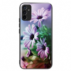Cover Samsung Galaxy M13 Fiori In Vetro Temperato