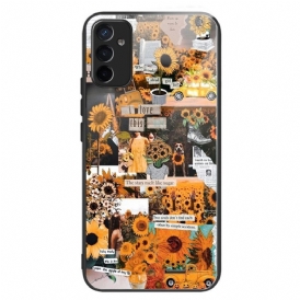 Cover Samsung Galaxy M13 Girasoli In Vetro Temperato