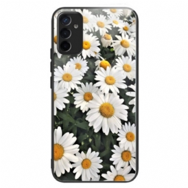 Cover Samsung Galaxy M13 Margherite In Vetro Temperato