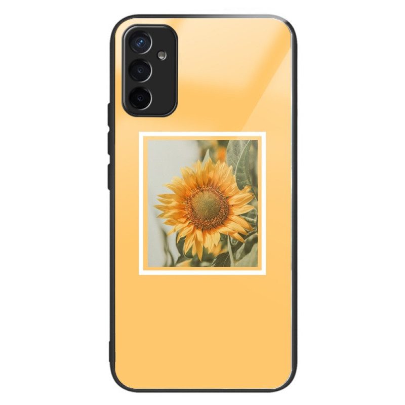 Cover Samsung Galaxy M13 Variazione Girasoli In Vetro Temperato