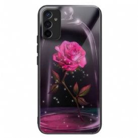 Cover Samsung Galaxy M13 Vetro Temperato Rosa Scintillante