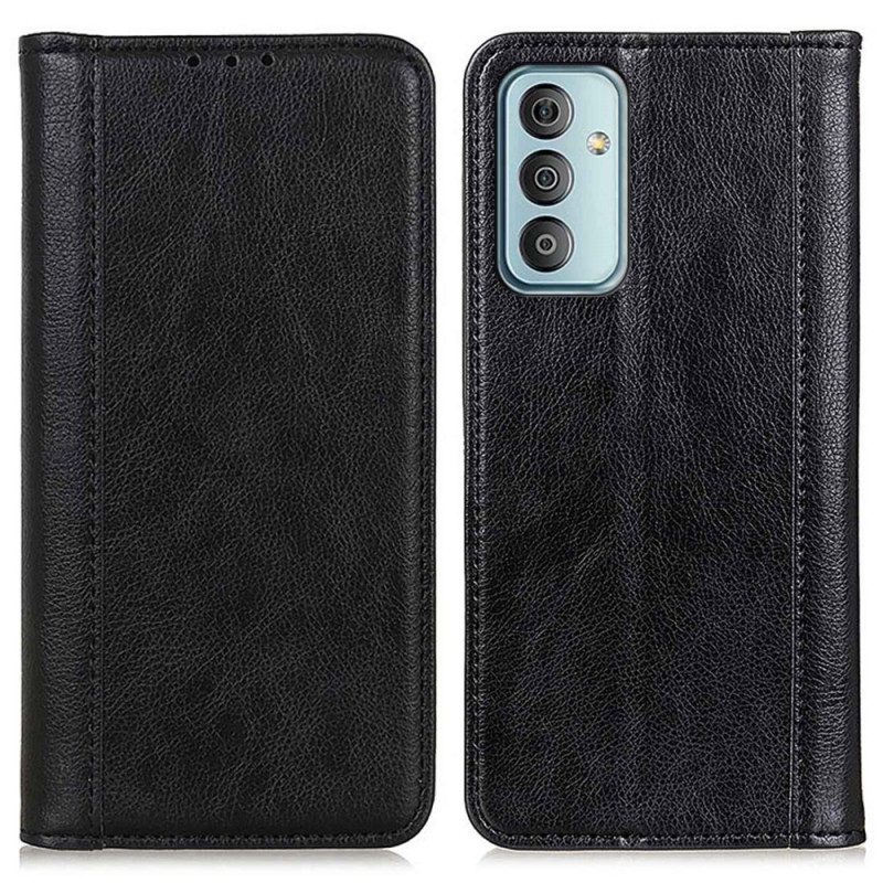 Custodia A Portafoglio Samsung Galaxy M13 Crosta Di Cuoio Litchi