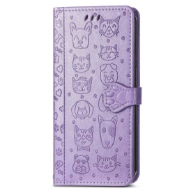Custodia in pelle Samsung Galaxy M13 Animali Animati