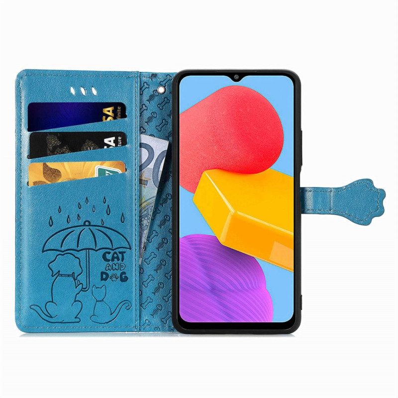 Custodia in pelle Samsung Galaxy M13 Animali Animati