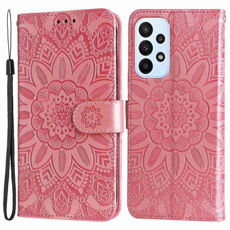 Custodia in pelle Samsung Galaxy M13 Girasole Strappy