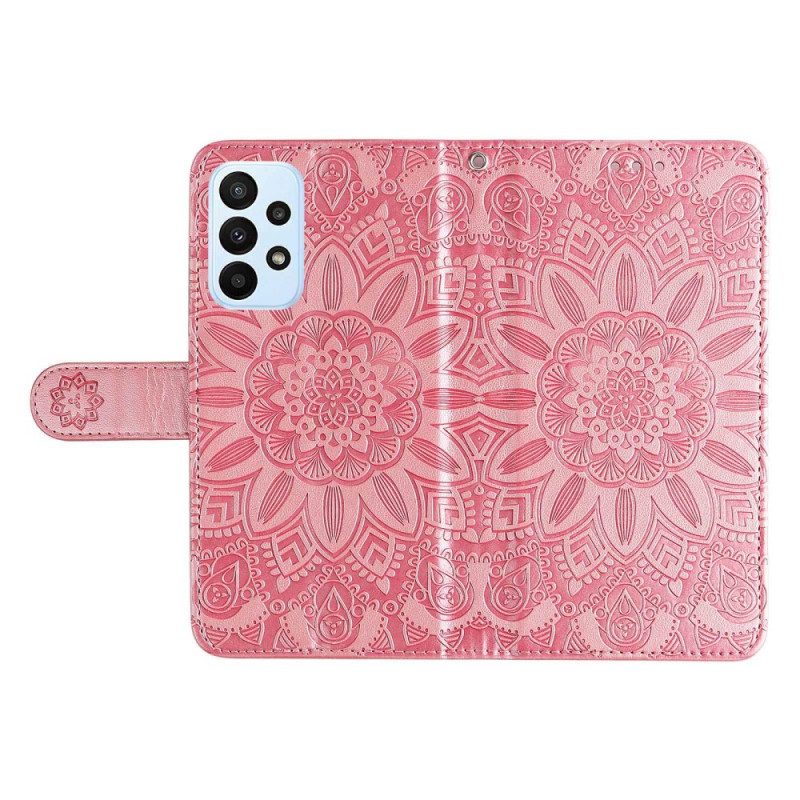 Custodia in pelle Samsung Galaxy M13 Girasole Strappy