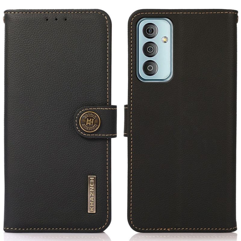 Custodia in pelle Samsung Galaxy M13 Khazneh Rfid In Vera Pelle