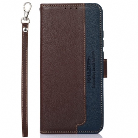 Custodia in pelle Samsung Galaxy M13 Lychee Style Rfid Khazneh