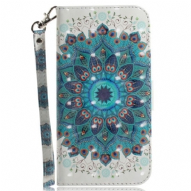 Custodia in pelle Samsung Galaxy M13 Mandala Con Cordino