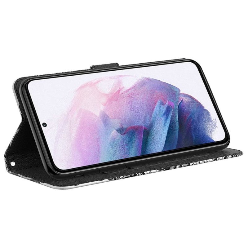 Custodia in pelle Samsung Galaxy M13 Pizzo Con Cinturino