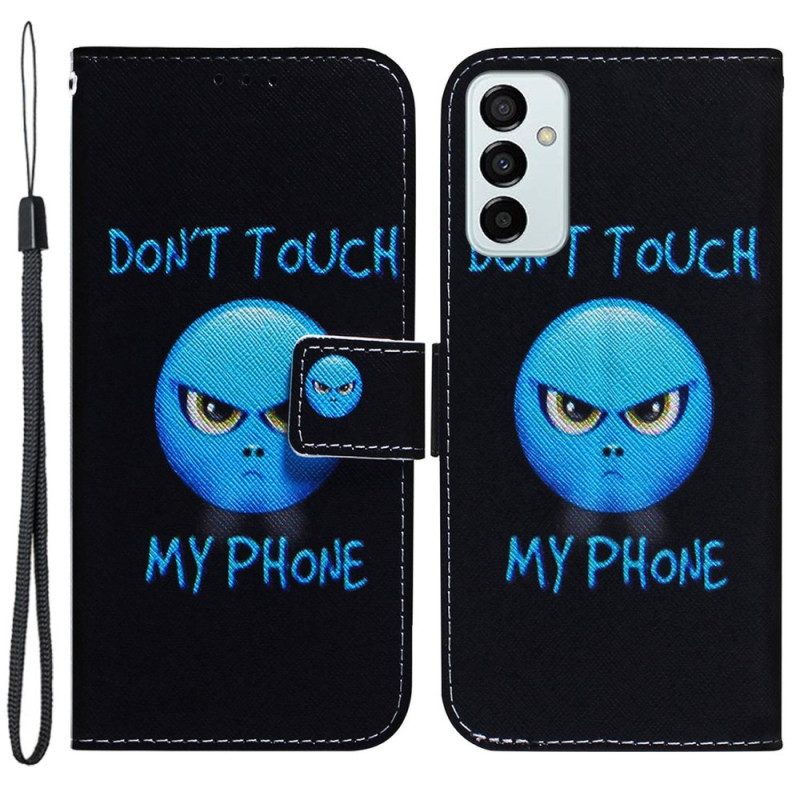 Custodia in pelle Samsung Galaxy M13 Telefono Emoji Con Cordino