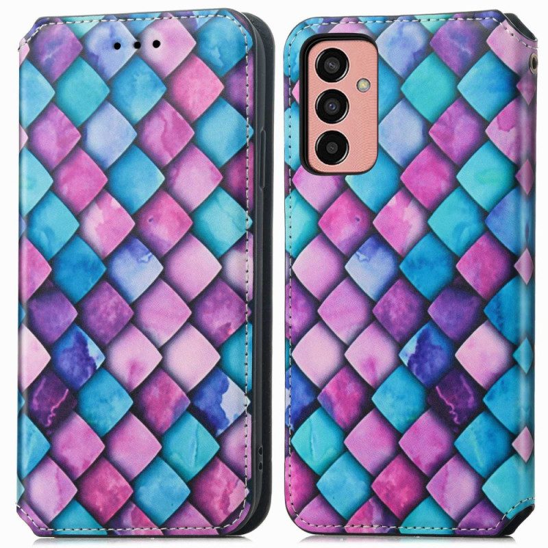 Folio Cover Samsung Galaxy M13 Custodia in pelle Progettazione Caseneo Rfid