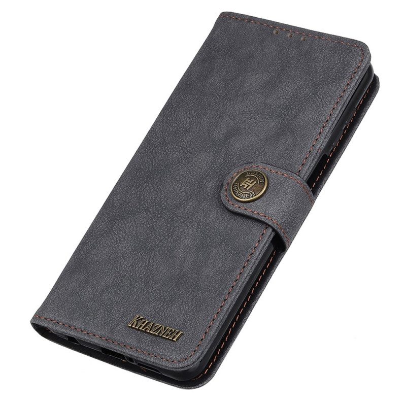 Folio Cover Samsung Galaxy M13 Khazneh Crosta Di Cuoio