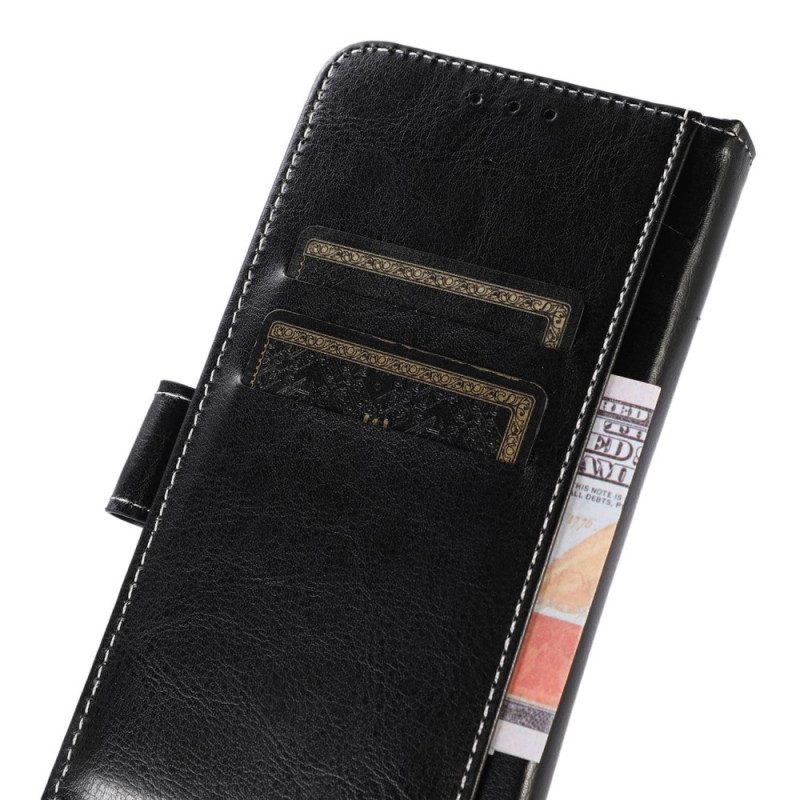 Folio Cover Samsung Galaxy M13 Stile E Cuciture In Pelle