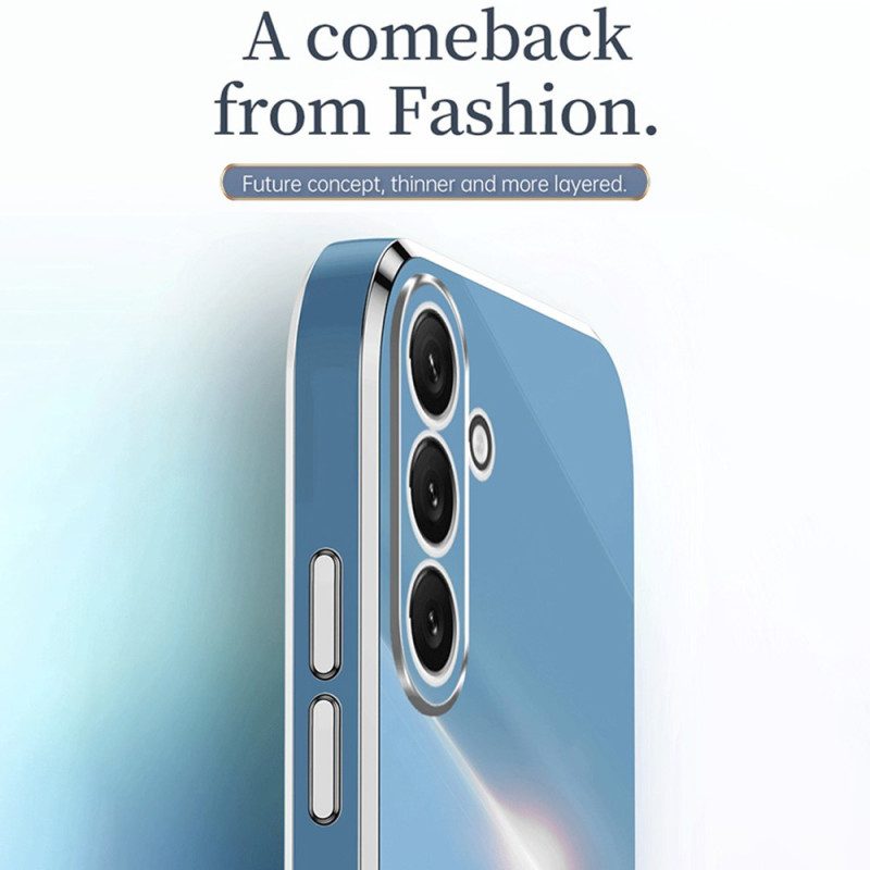 Cover Samsung Galaxy A54 5G Bordi Dorati Con Supporto Ad Anello