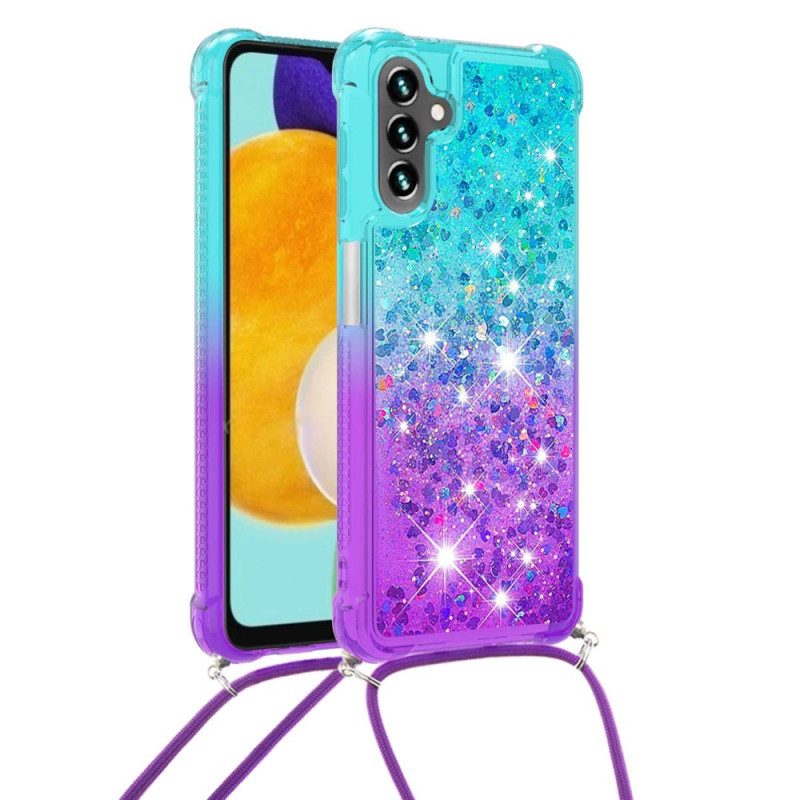 Cover Samsung Galaxy A54 5G Cordoncino In Silicone Glitterato