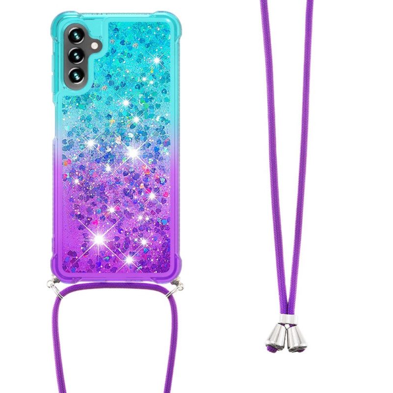 Cover Samsung Galaxy A54 5G Cordoncino In Silicone Glitterato