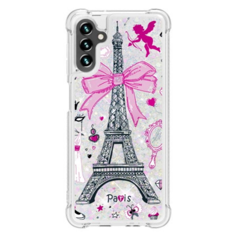 Cover Samsung Galaxy A54 5G Paillettes Torre Eiffel