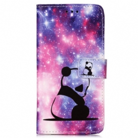 Custodia in pelle Samsung Galaxy A54 5G Cordino Galaxy Panda