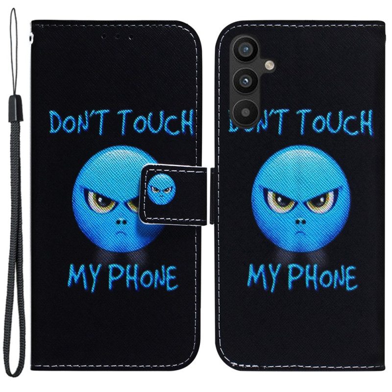 Custodia in pelle Samsung Galaxy A54 5G Emoji Non Toccare Il Mio Telefono
