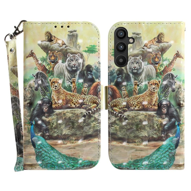 Custodia in pelle Samsung Galaxy A54 5G Perizoma Safari Animali
