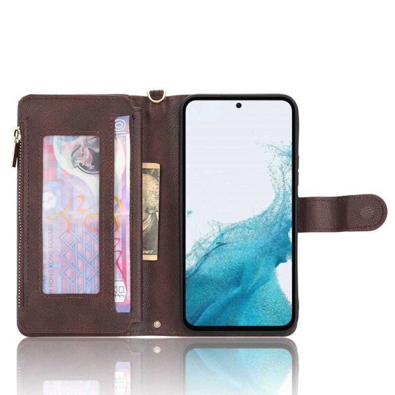 Custodia in pelle Samsung Galaxy A54 5G Portafoglio Portafoglio Con Cordino
