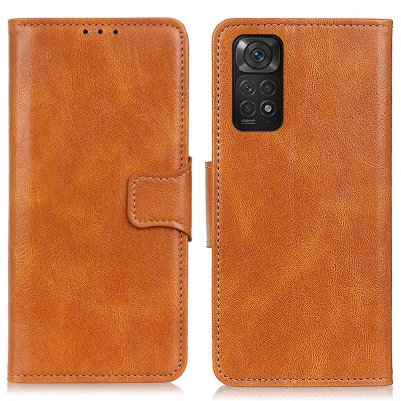 Custodia A Portafoglio Xiaomi Redmi Note 11 / 11S Chiusura Reversibile Effetto Pelle