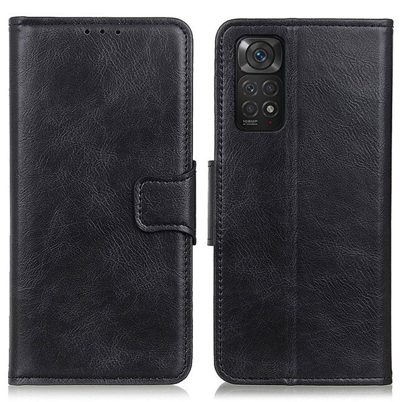 Custodia A Portafoglio Xiaomi Redmi Note 11 / 11S Chiusura Reversibile Effetto Pelle