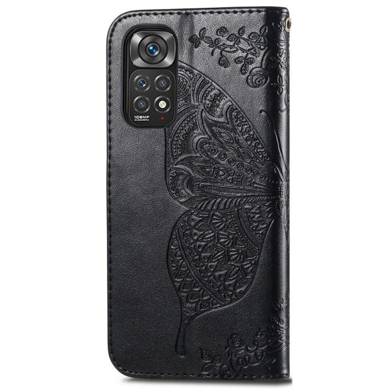 Custodia A Portafoglio Xiaomi Redmi Note 11 / 11S Mezza Farfalla