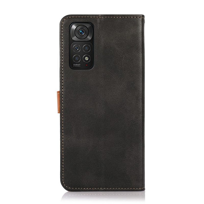 Custodia in pelle Xiaomi Redmi Note 11 / 11S Con Cinturino Khazneh