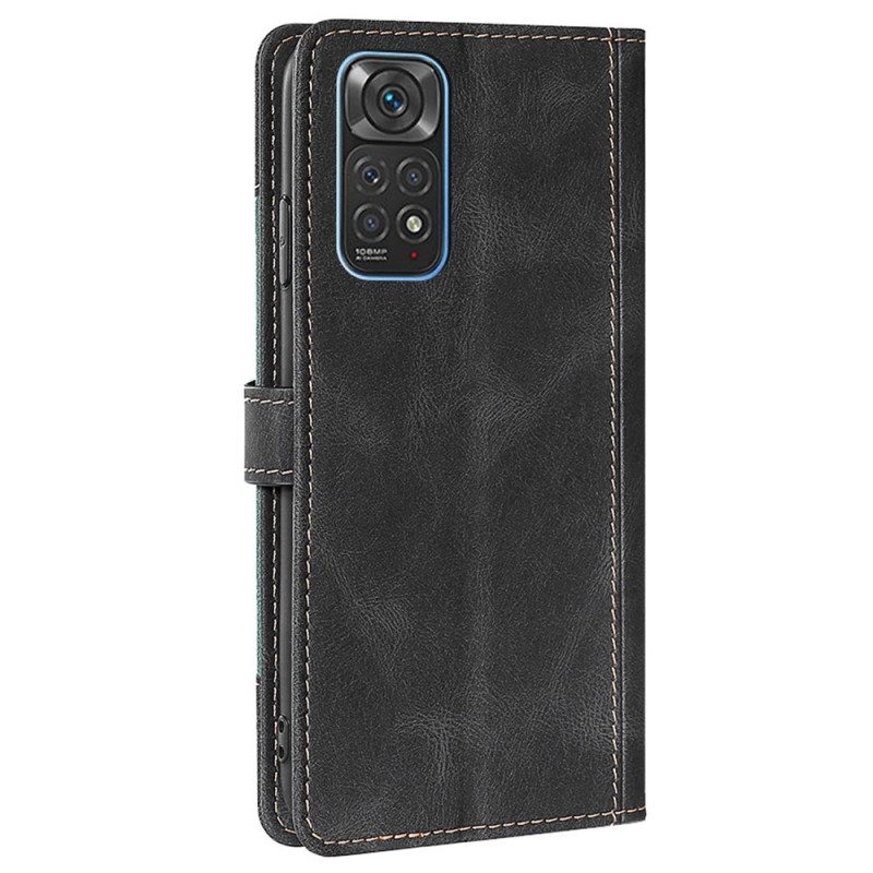 Custodia in pelle Xiaomi Redmi Note 11 / 11S Ecopelle Bicolore Elegante