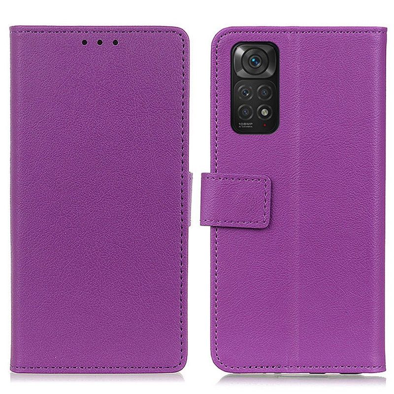 Custodia in pelle Xiaomi Redmi Note 11 / 11S Ecopelle Premium Litchi