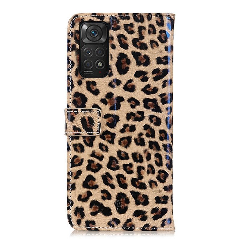Custodia in pelle Xiaomi Redmi Note 11 / 11S Leopardo Semplice