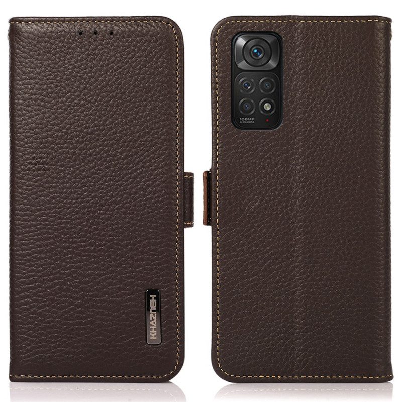 Custodia in pelle Xiaomi Redmi Note 11 / 11S Pelle Litchi Khazneh Rfid