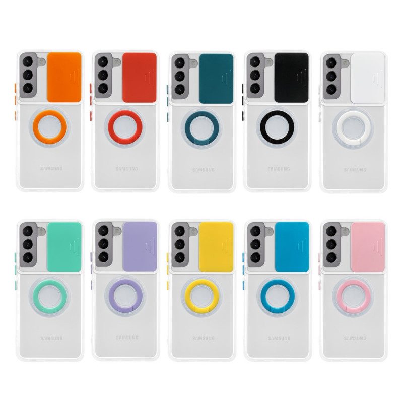 Cover Samsung Galaxy S22 Plus 5G Anello Di Supporto E Protezioni Per Lenti