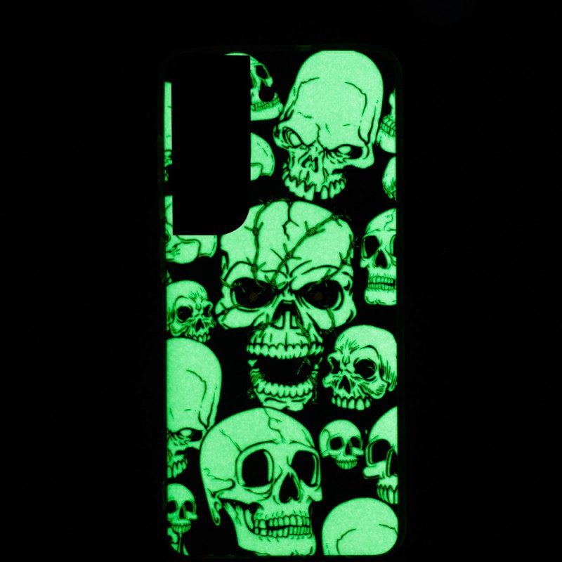 Cover Samsung Galaxy S22 Plus 5G Attenzione Teschi Fluorescenti